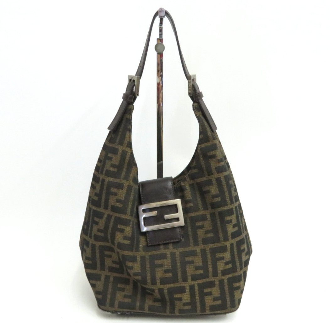 Authentic FENDI Zucca Shoulder Bag Hand Bag I#52450