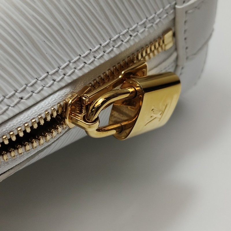 Louis Vuitton Alma BB Mini White Epi Leather Daily Handheld Bag Duty Paid