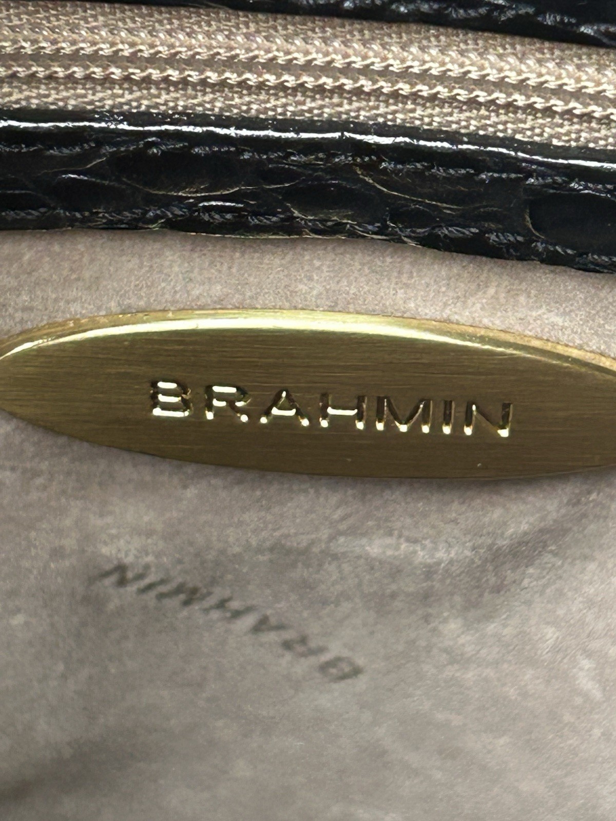 Brahmin Medium Asher Melbourne Leather Tote Bag Blue Silver Metallic NICE!!! 🥰