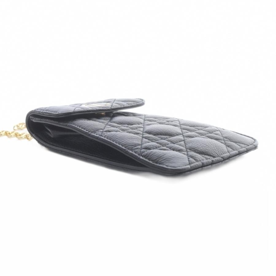 CHRISTIAN DIOR Bag: Caro Cannage Phone Holder Black W10*H18.5cm;