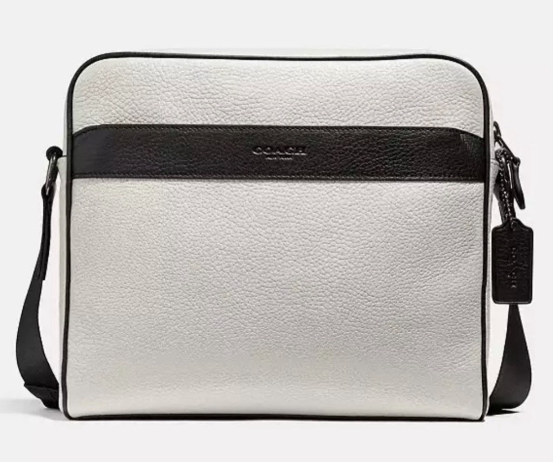 COACH Bag Charles Camera In Color Block Chalk Leather Crossbody Shoulder Sling