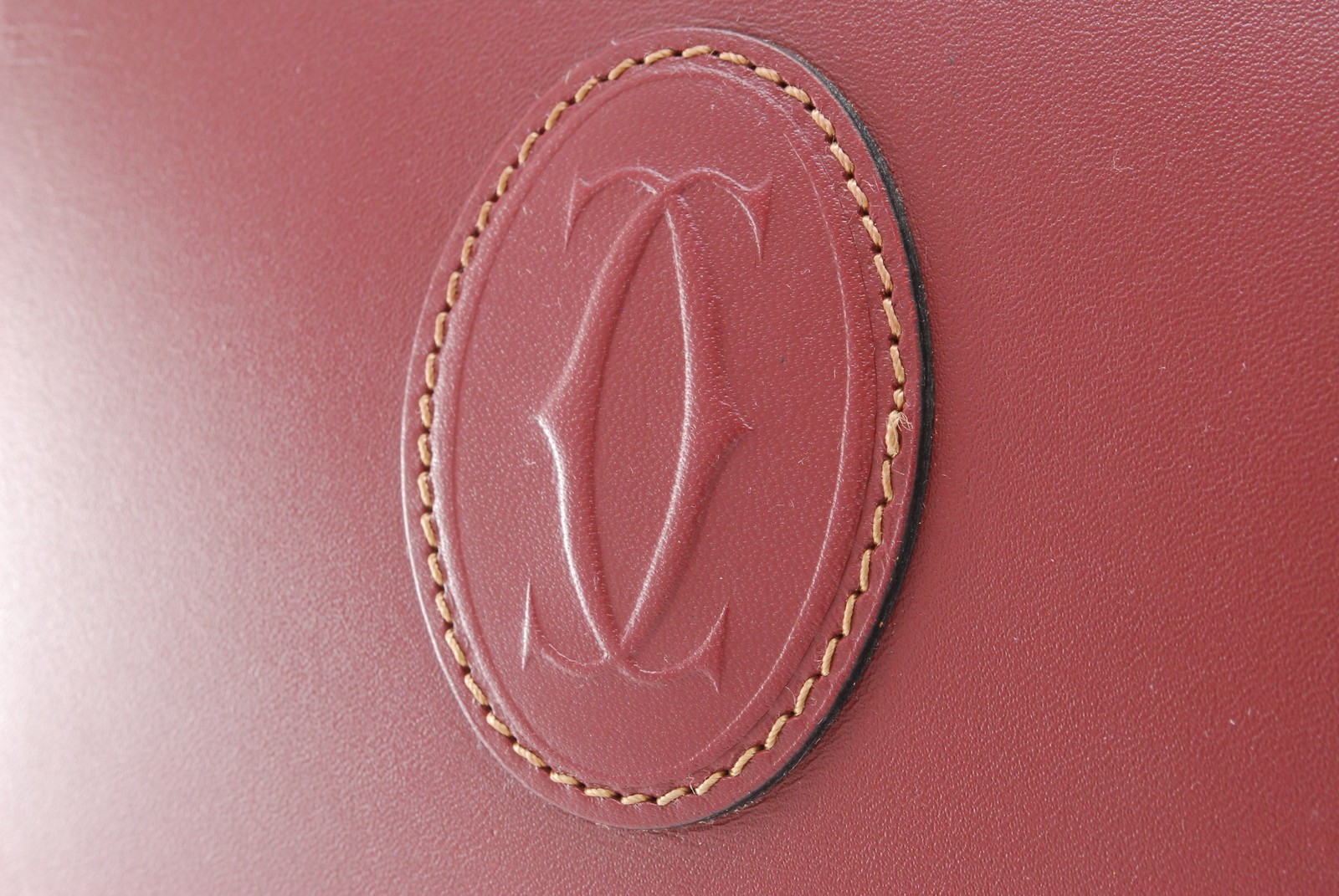 Cartier Must de Cartier Shoulder Bag Crossbody Leather Bordeaux Vintage #1119
