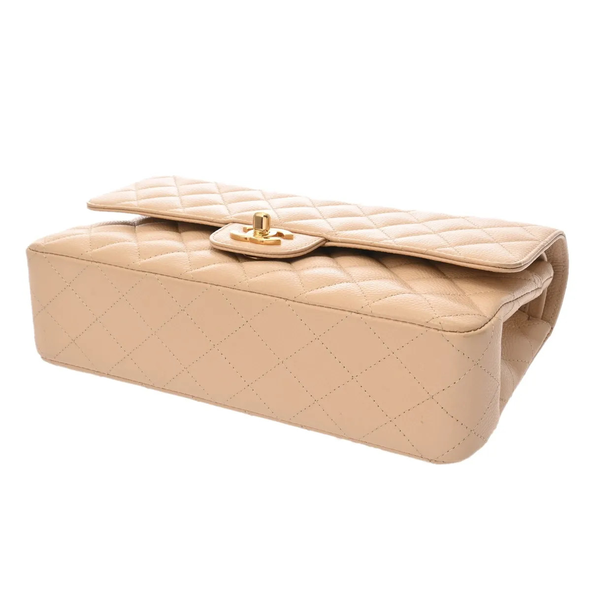 Chanel A01112 Shoulder Bag Grained Leather Beige #WB458