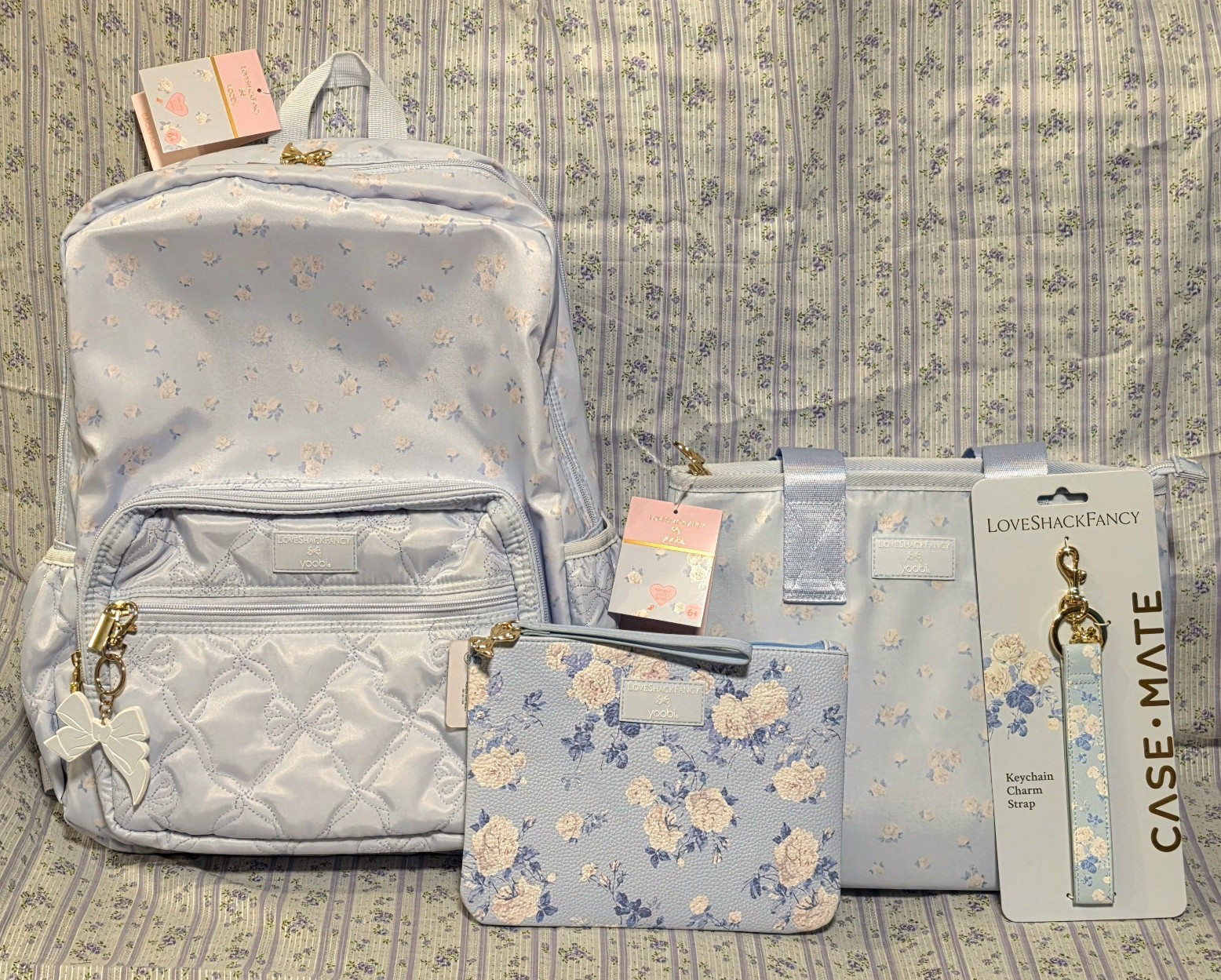 🔥🔥LoveShackFancy x Blue Everblooming Ditsy Floral Backpack Lunch Tote Set🦋