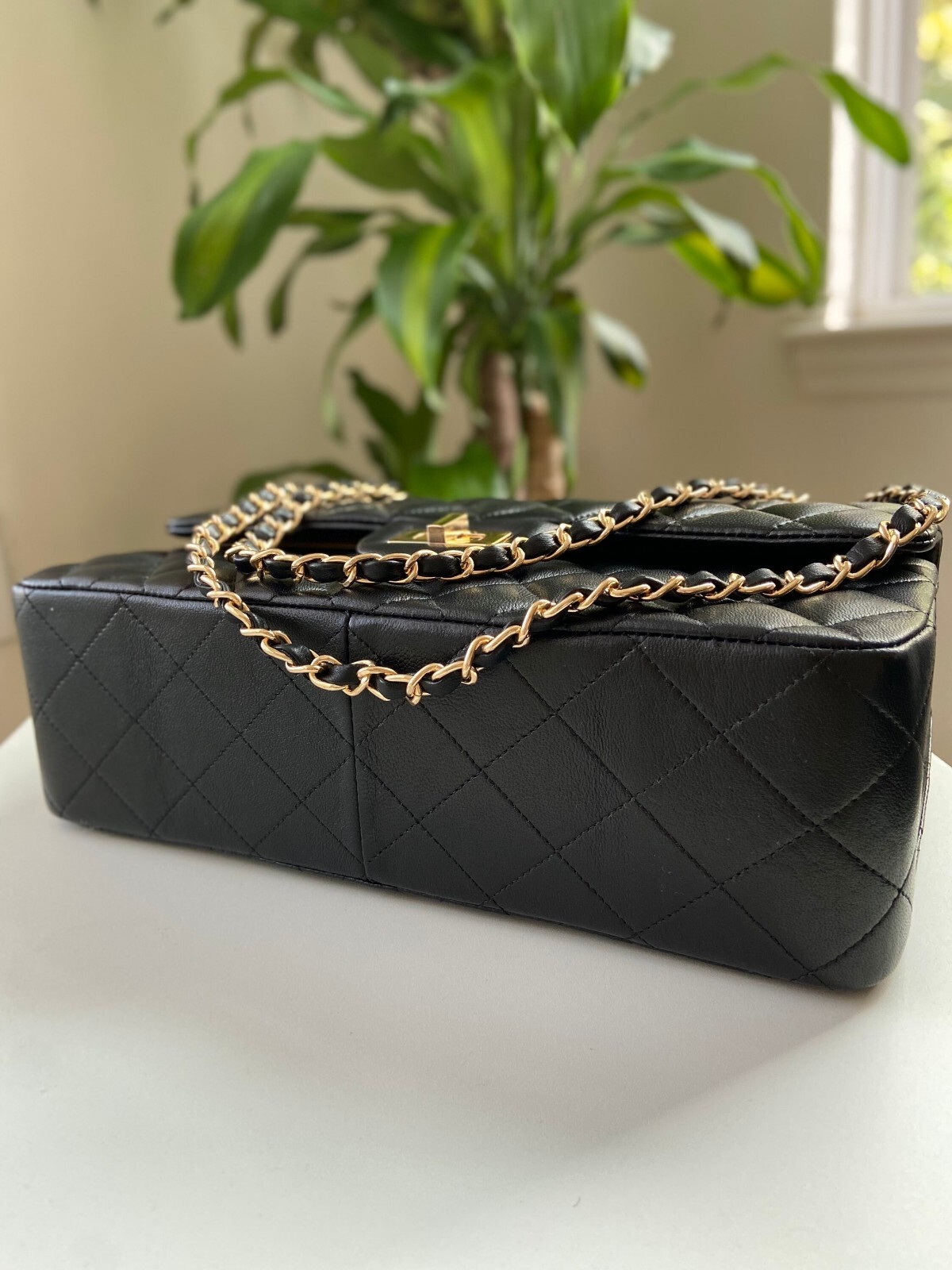 Classic Double Flap Bag Quilted Lambskin LARGE SIZE Genuine 0 Leather
