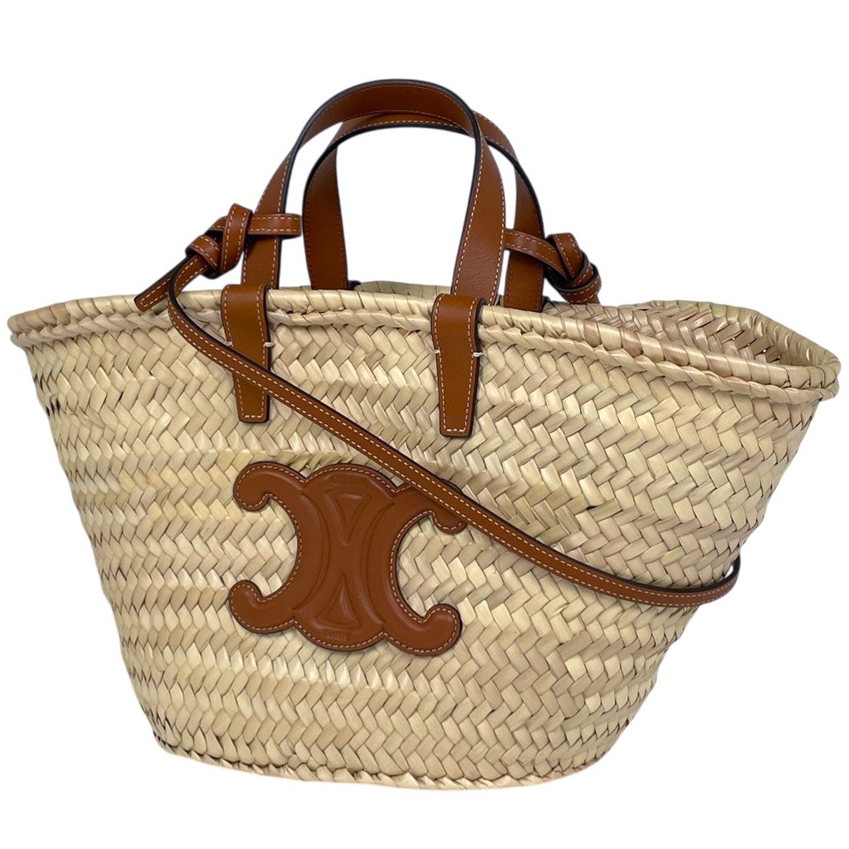 CELINE Classic pannier Basket bag 2WAY Tote Bag Raffia Natural Brown Women