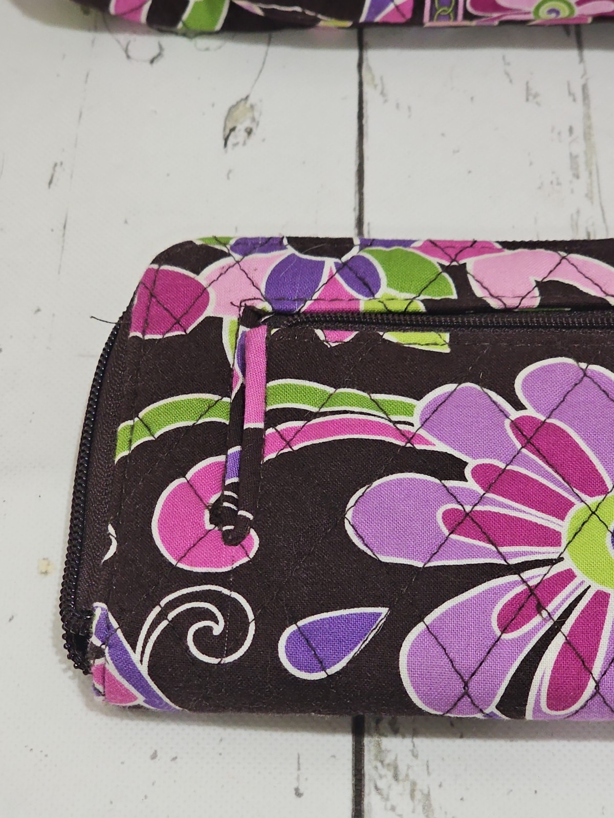 Vera Bradley Small Travel Purple Punch Brown Mini Hipster Crossbody With Wallet