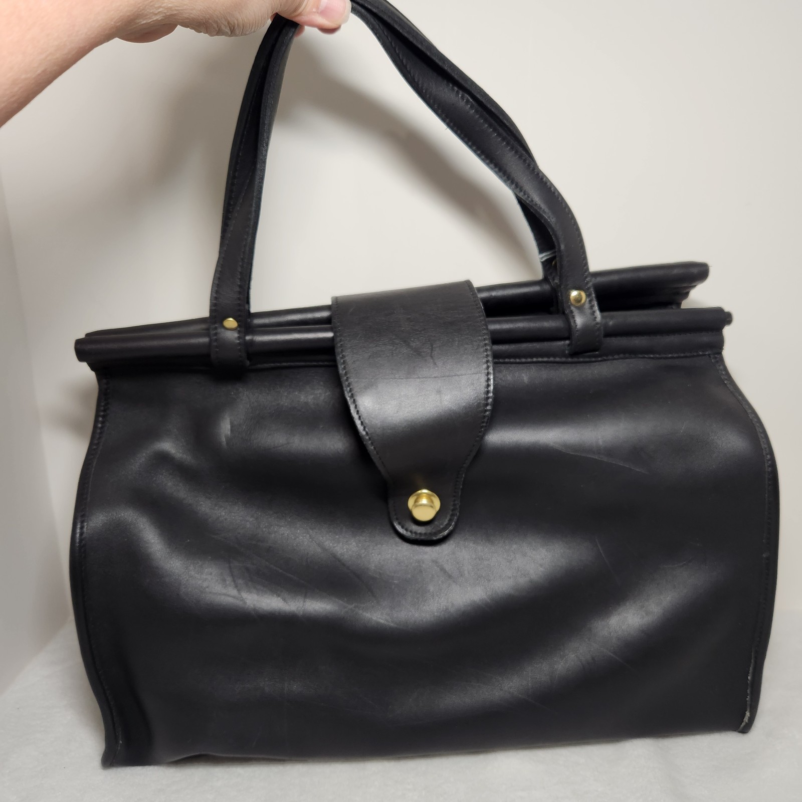 M London Leather Tote Bag Black Medium Neutral Travel Minimalist