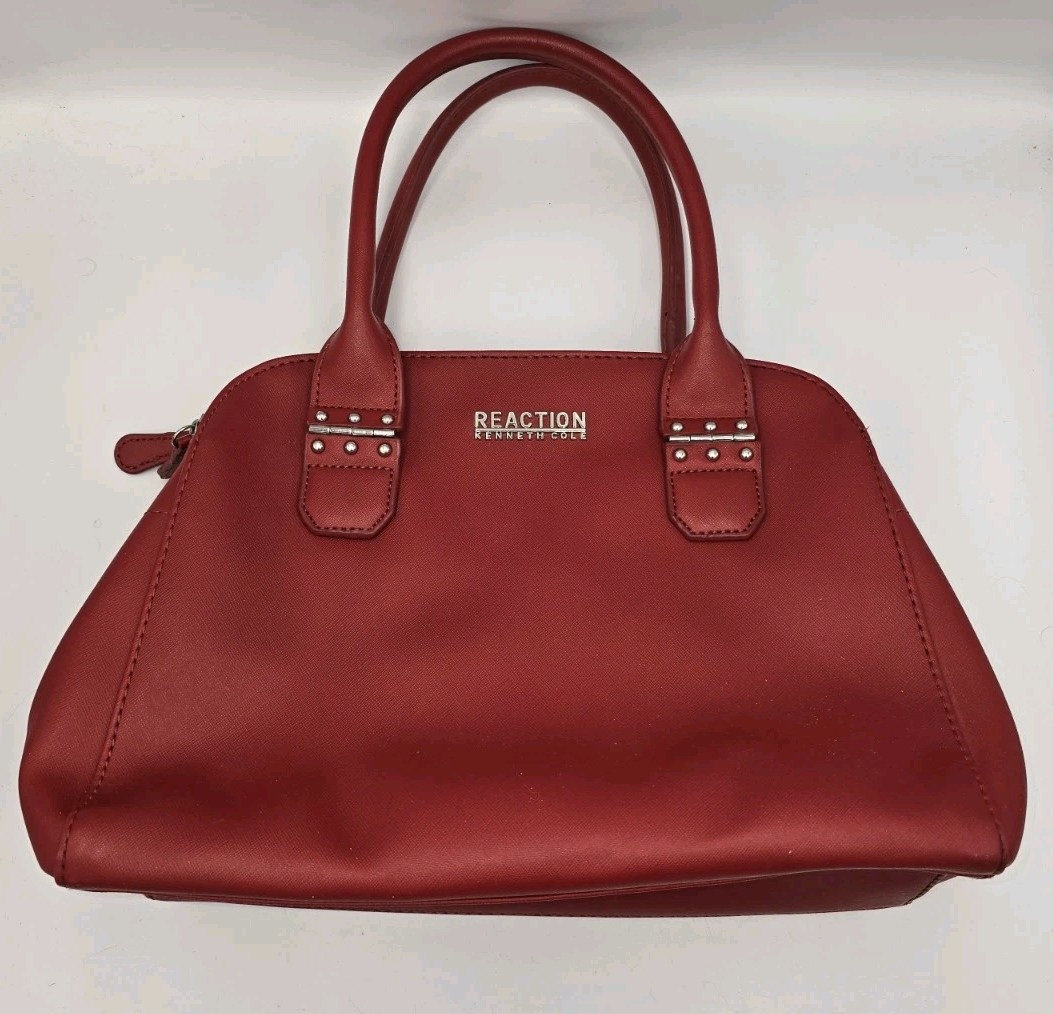 Reaction by Kenneth Cole Red Satchel Bag Double Handle 15x10x5 In