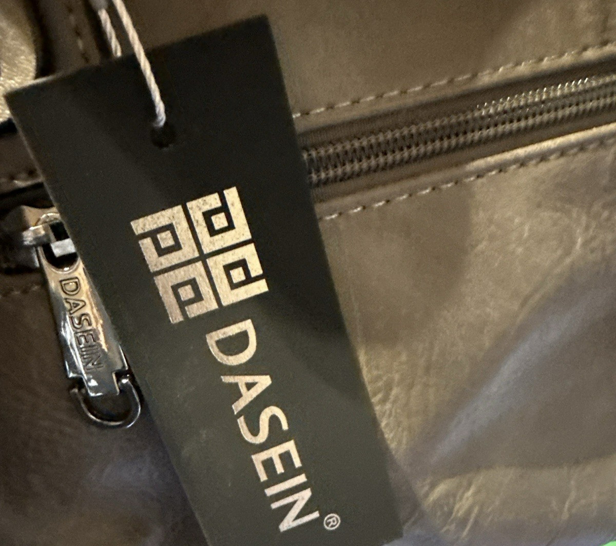 Dasein Grey Faux Leather Croc Embossed Studded Purse Shoulder with Longer Strap