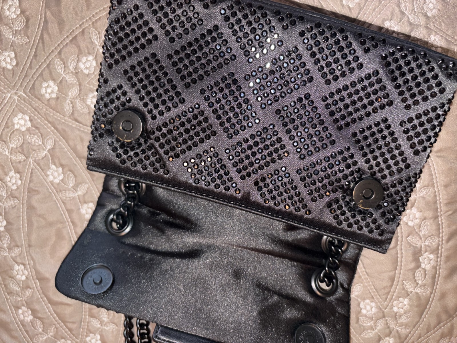 Kurt Geiger Mini Crystal Kensington Bag Black