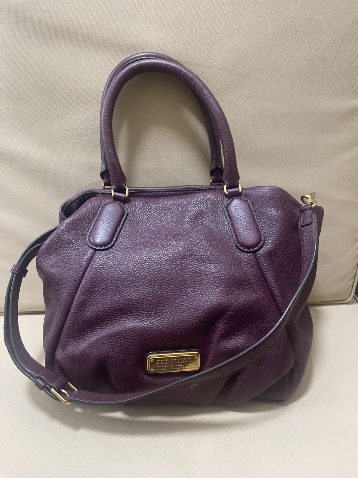 Marc by Marc Jacobs Classic Q Fran Tote Plum Leather Shoulder Bag