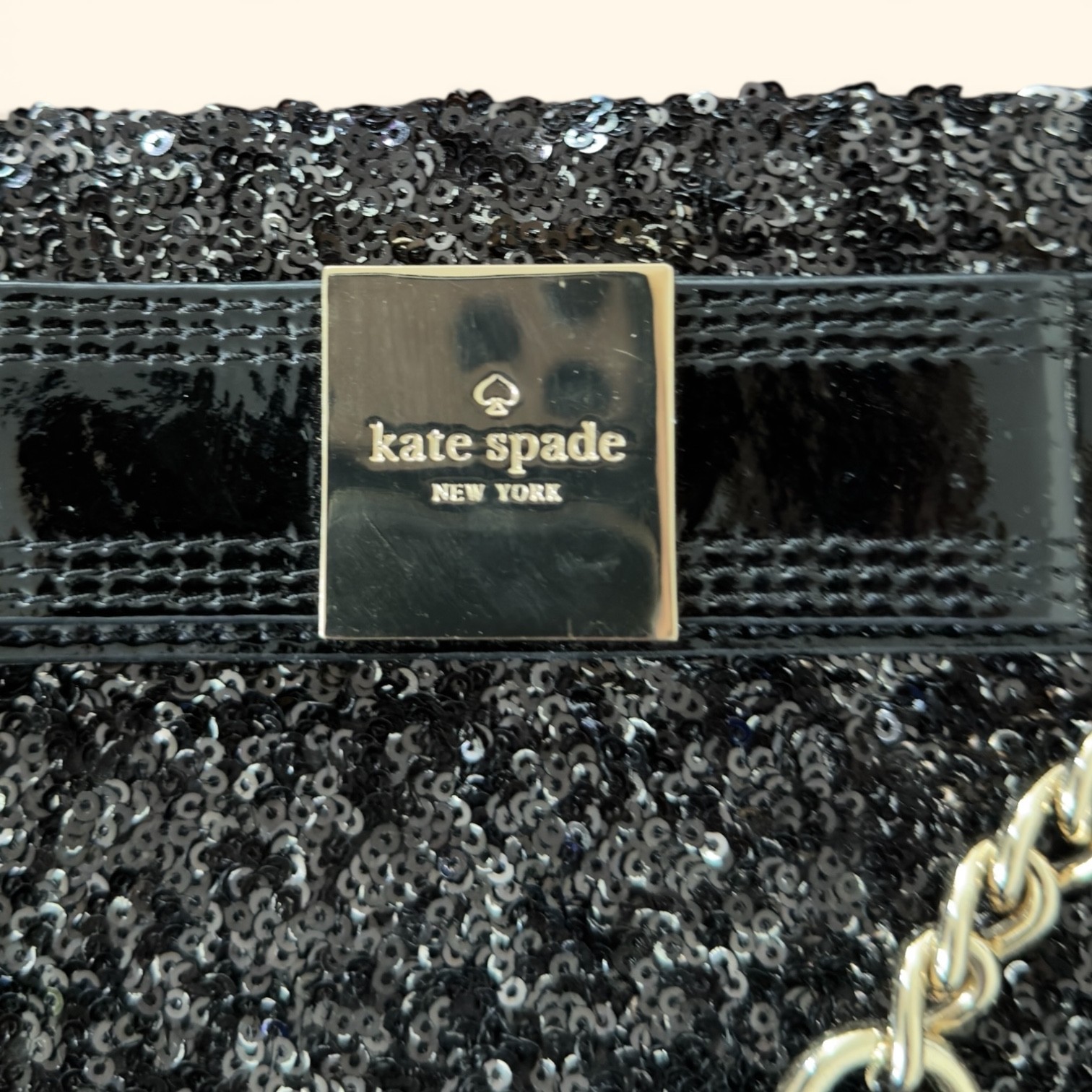 Kate Spade Black Sequin Bow Satchel Darcy Style Top Handle Shoulder Bag NWOT