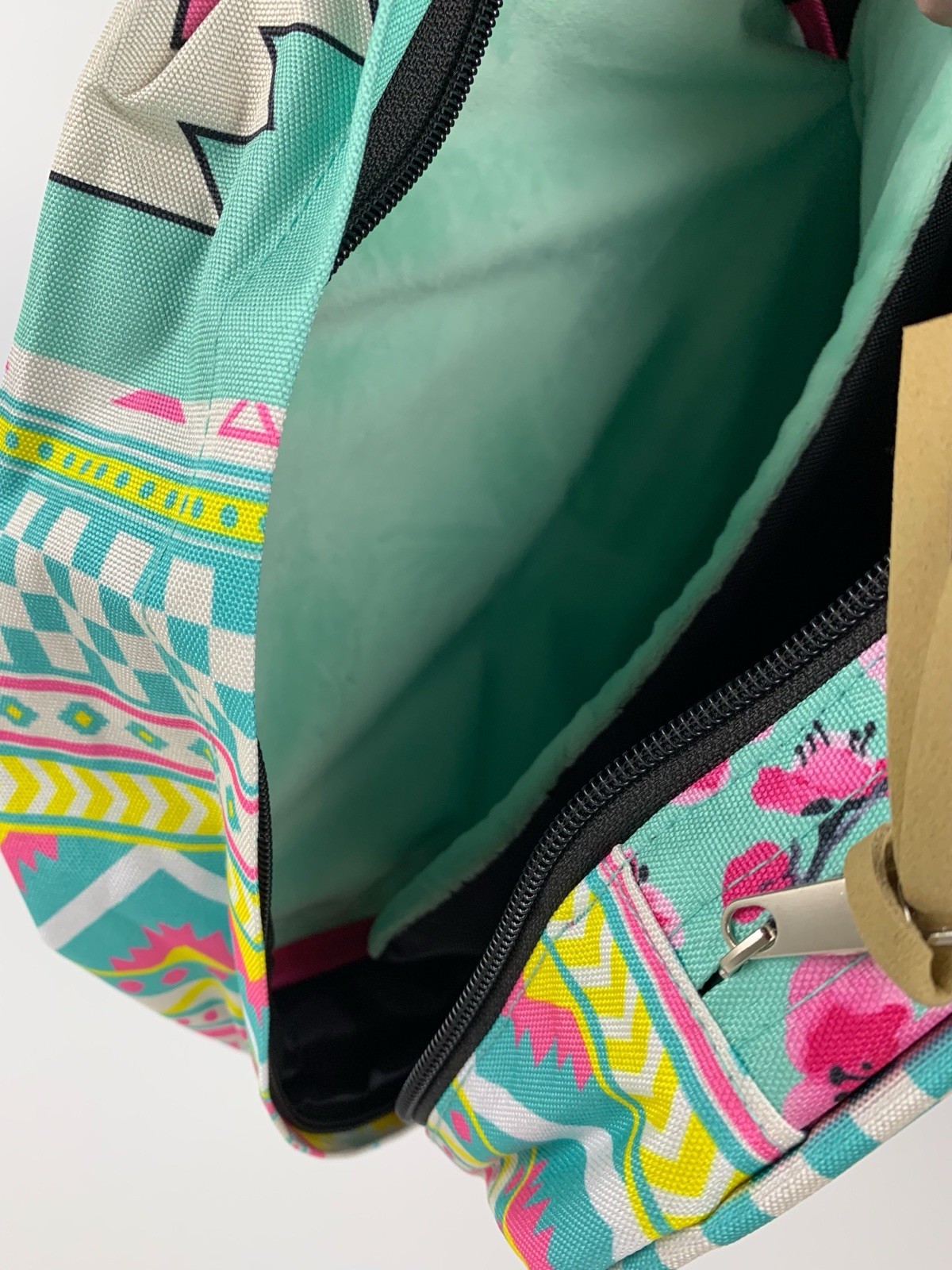 Arizona Tea Patchwork Backpack Floral Aztec Multicolor Cotton Blend New