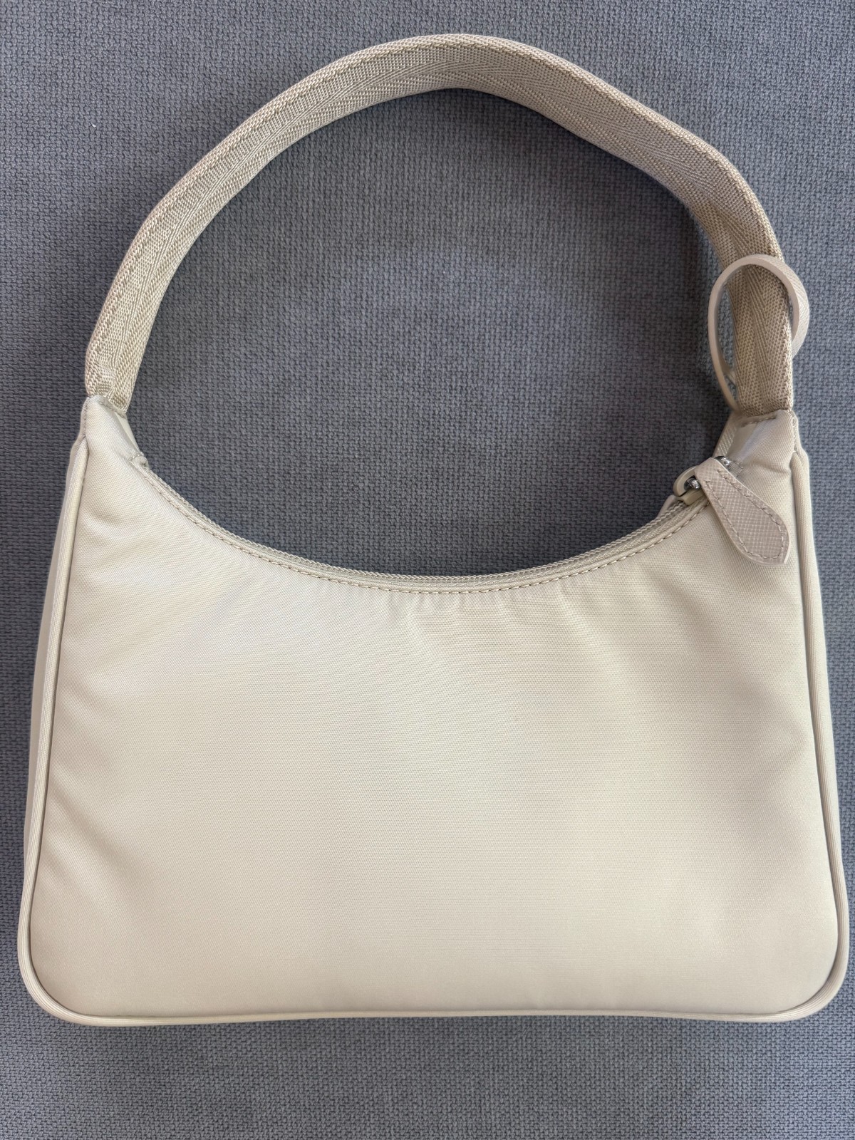 Brand New PRADA Re-Edition 2005 Hobo Bag Mini Beige Nylon