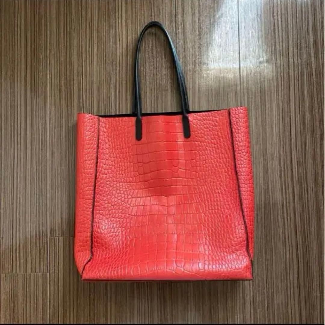 SMYTHSON Crocodile Embossed Leather Double Handles Tote in Pink [VG] LTD From JP