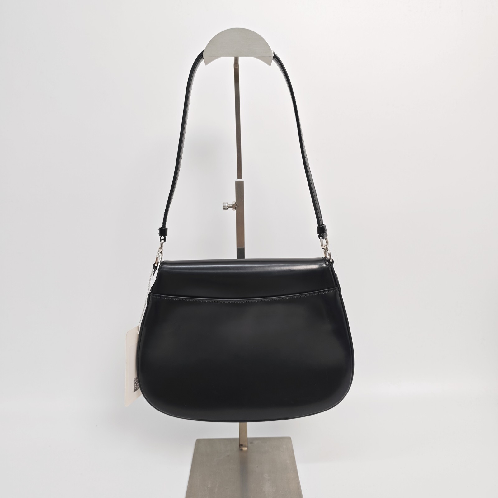 Prada Cleo Normal Black Glossy Cowhide Shoulder Crossbody Bag Duty Paid