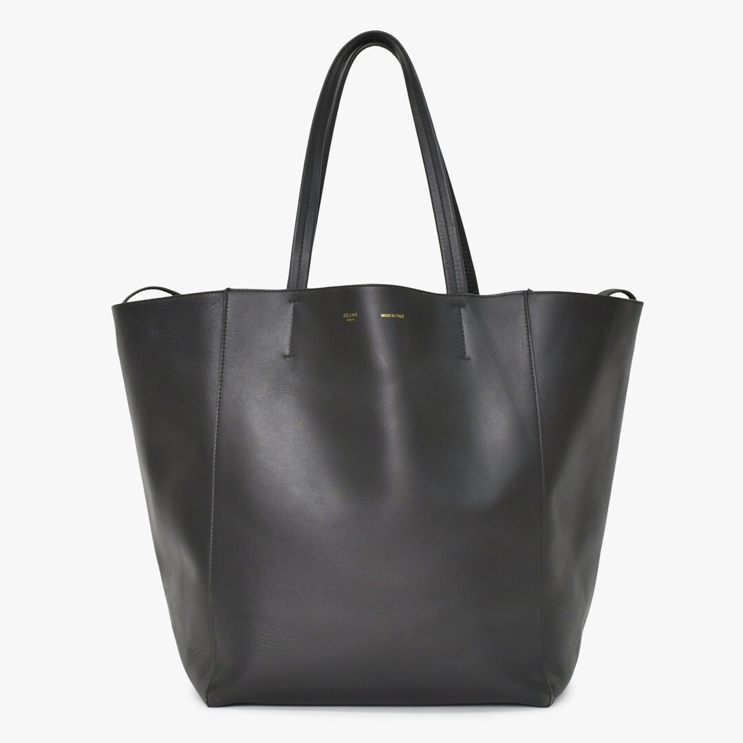 CELINE Horizontal Cabas Black Leather Tote Bag Phoebe Era Gold Hardware Large