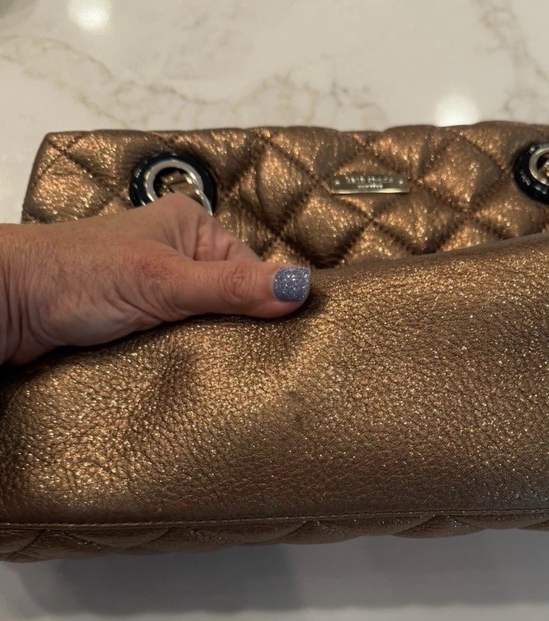 kate spade handbag Bronze Metallic Quilted Gold Chain Straps