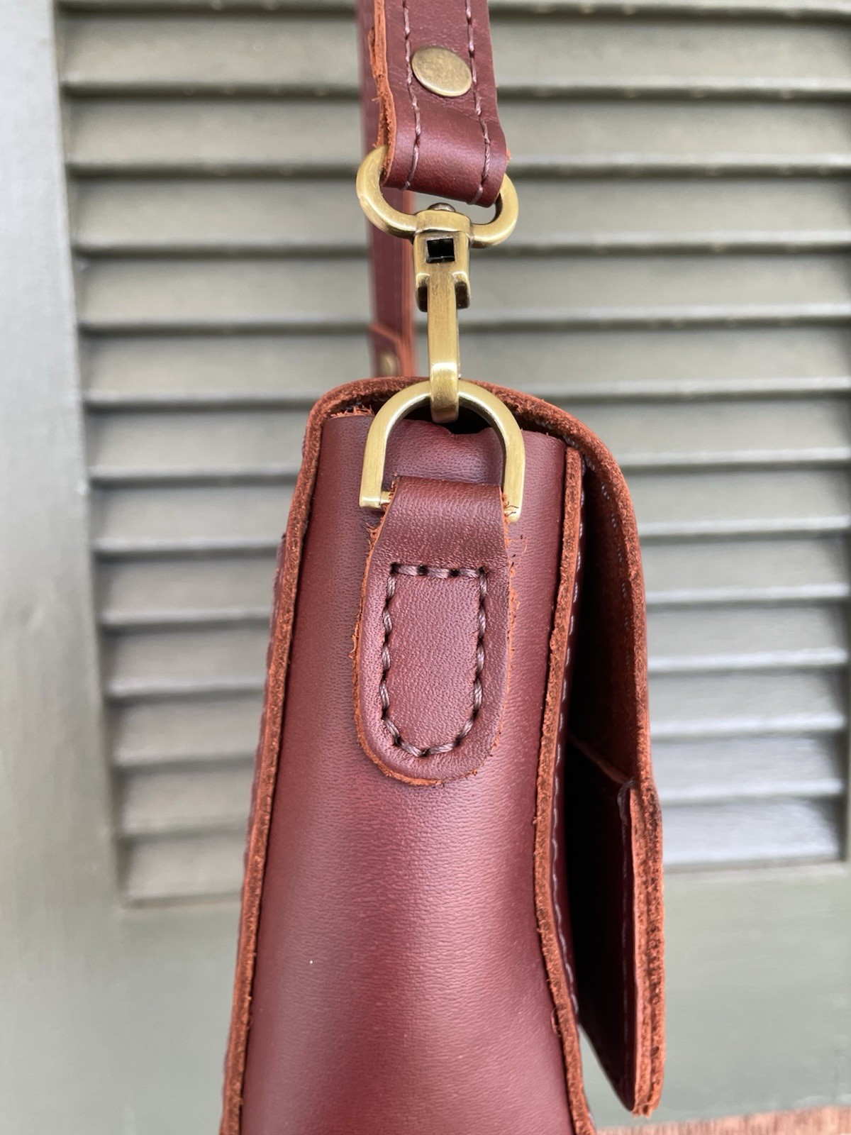 Portland Leather Metro Crossbody Bag in Cognac Adjustable Strap
