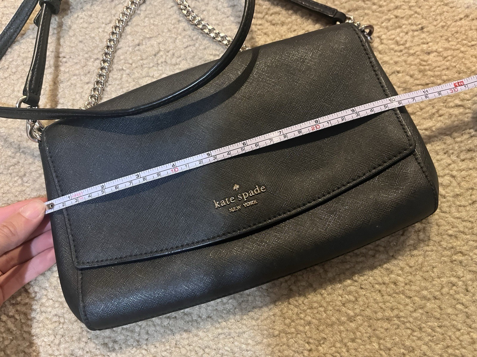 Kate Spade New York Laurel Way Greer Crossbody Shoulder Bag – Black Chain Purse