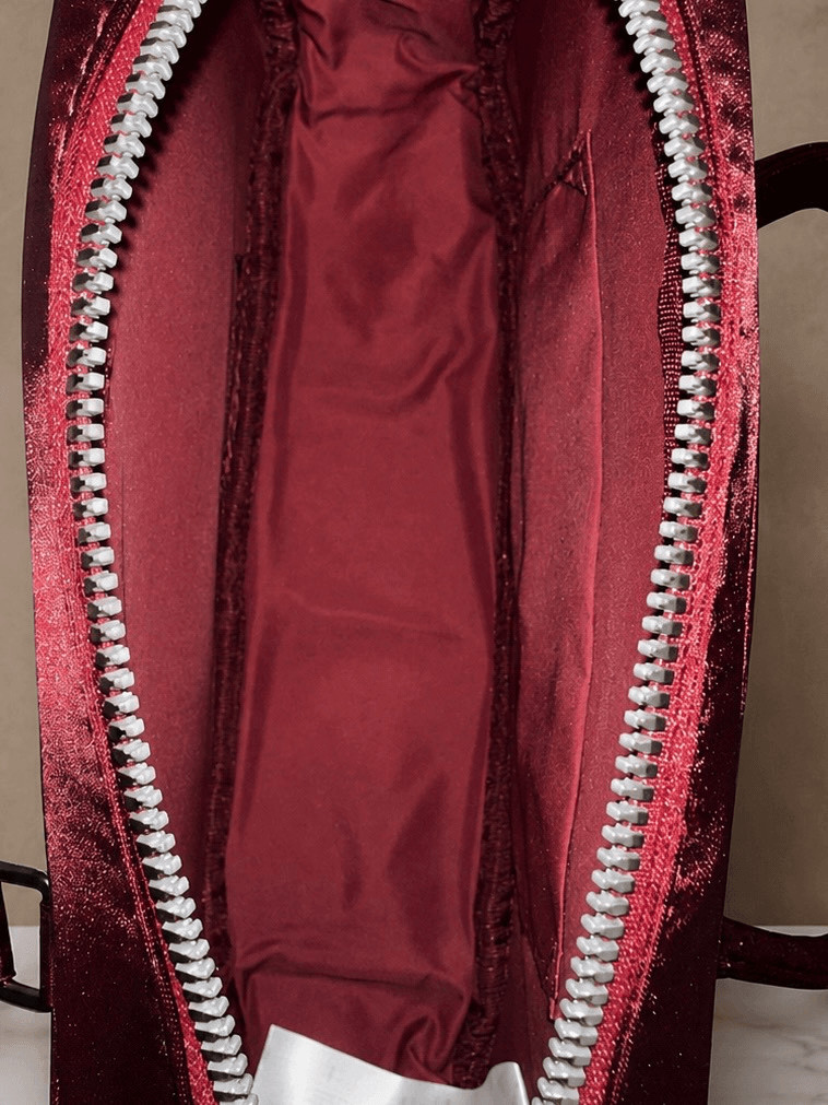 Damson Madder Benny Mini Bowler Satin Bag Burgundy NWT East West Shoulder Bag