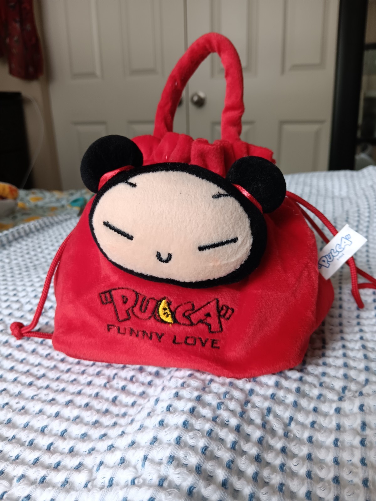 Pucca “Funny Love” Red Drawstring Bag ~ Small