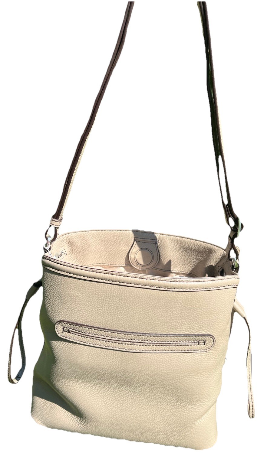 BRIGHTON NICOLLETTE FRENCH FLOWERS 3D raised flowers ORGANIZER CROSSBODY BAG