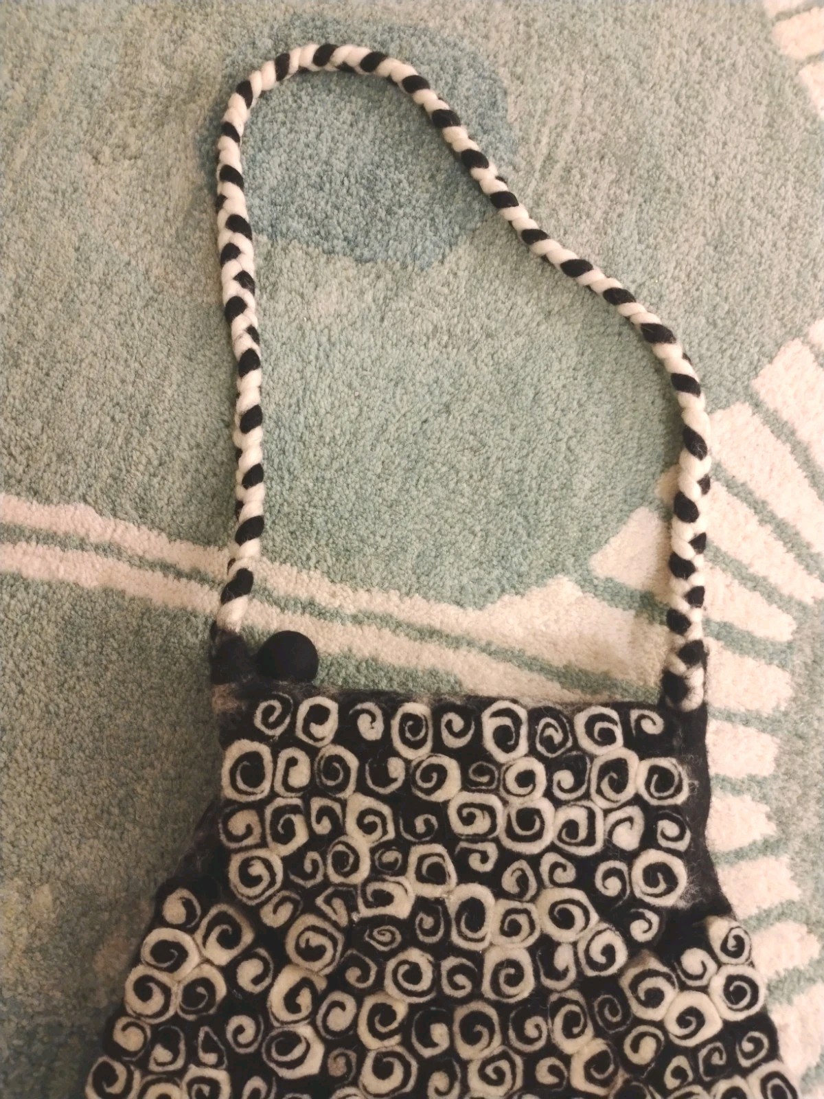 Rising Tide Wool Made in Nepal Purse. Very Good Condition. 7.5 in Deep 9 in Wide