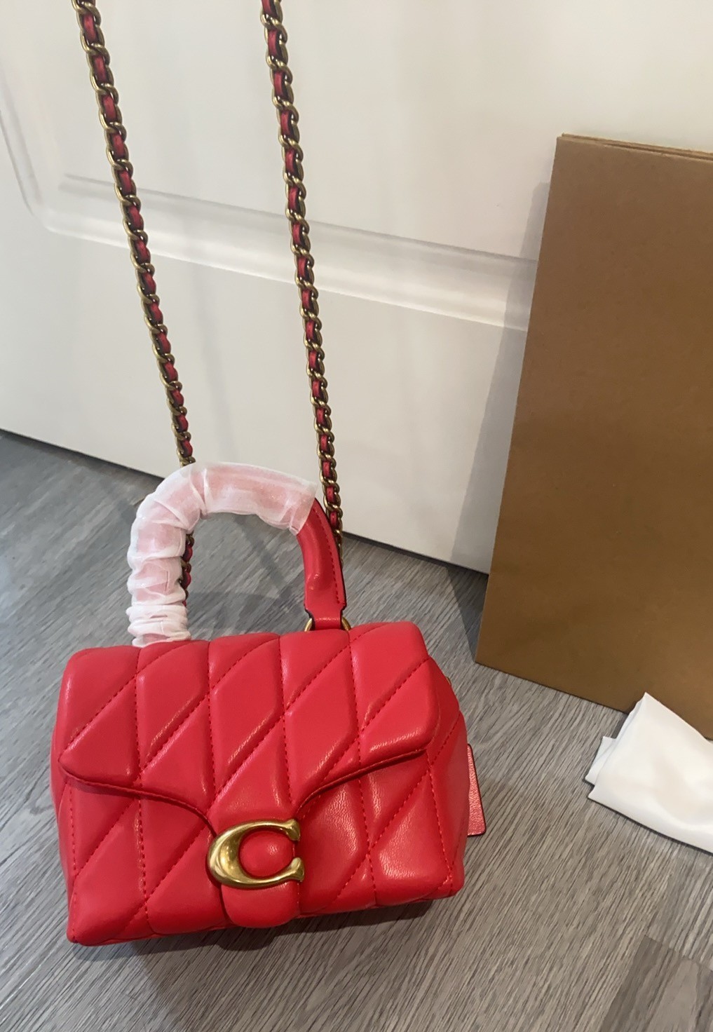 Coach Tabby Top Handle Bag Quilted CCC12 Red