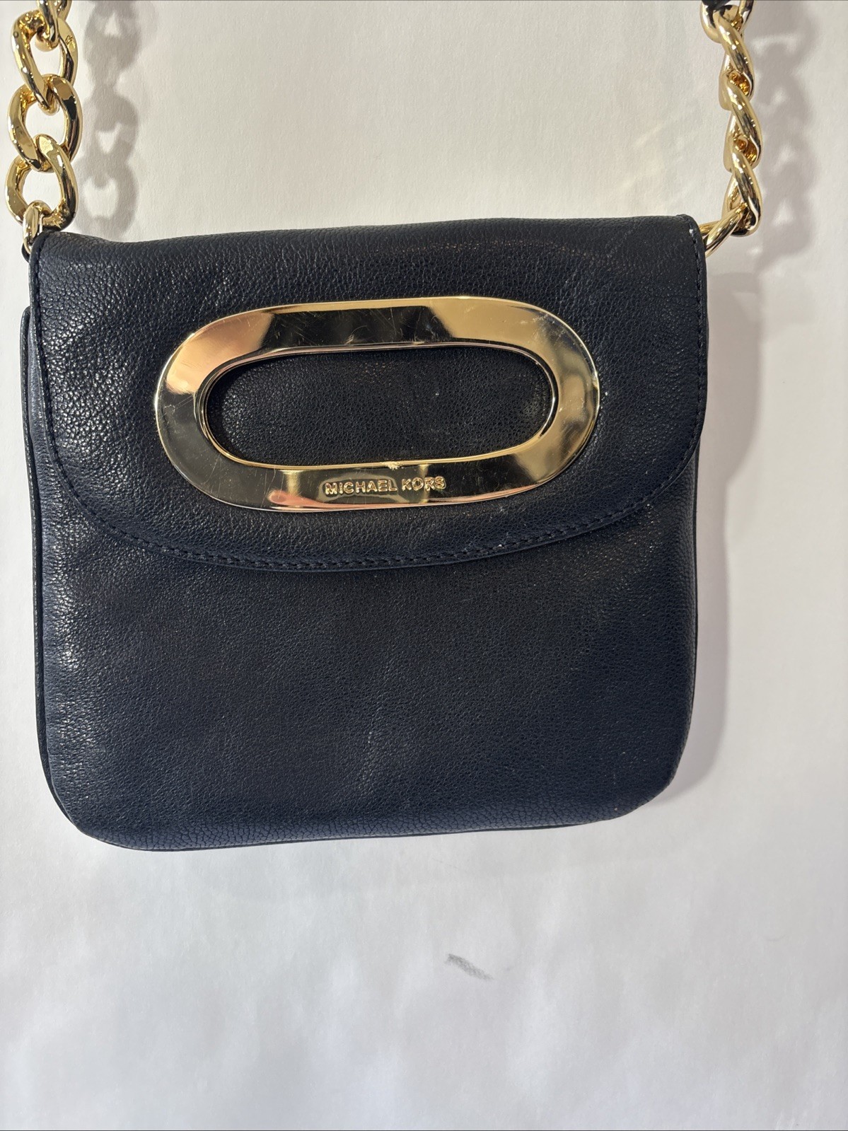 Michael Kors Black Berkley Top Handle Shoulder Strap Leather Crossbody Purse