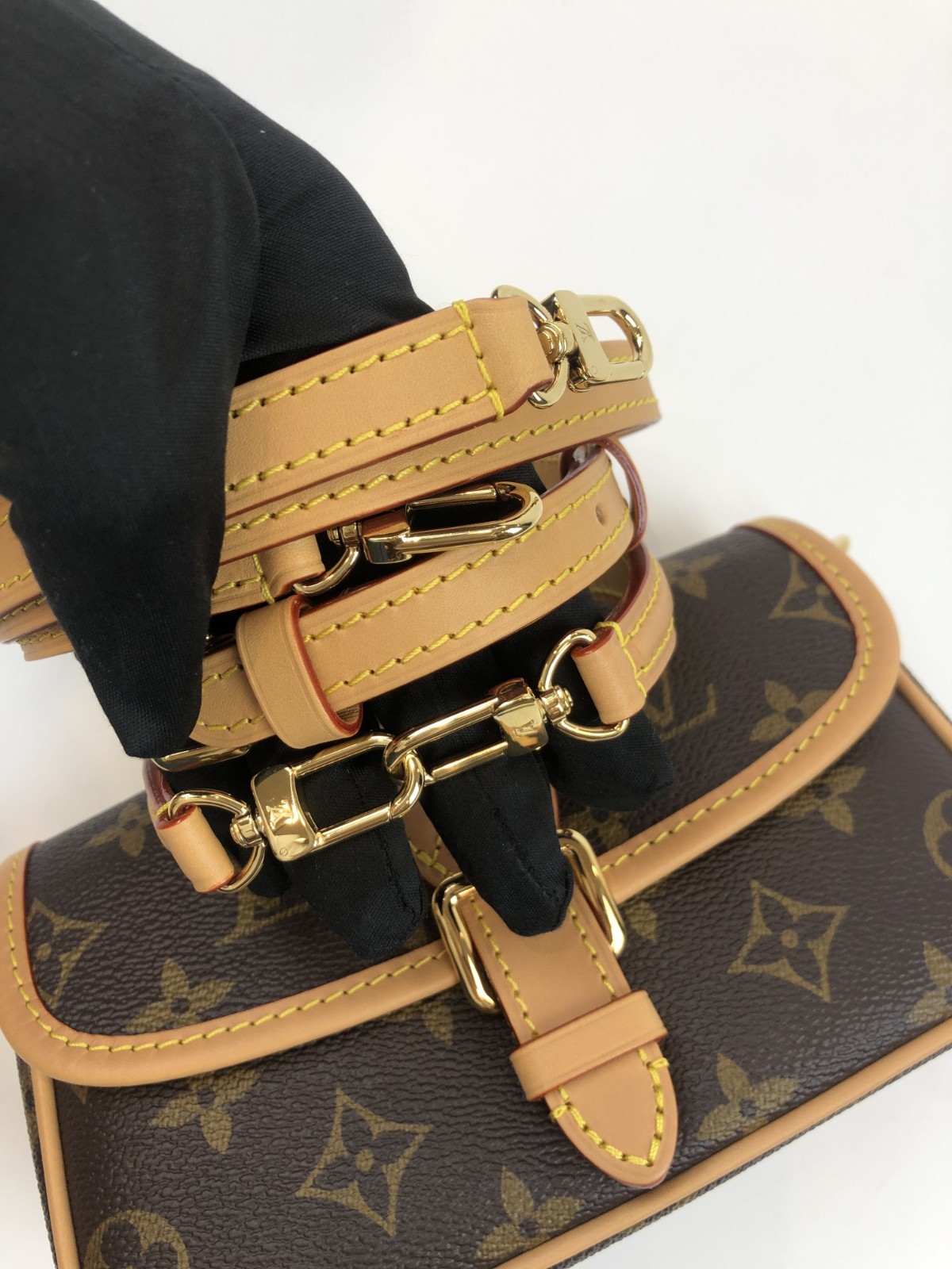 Louis Vuitton Nano Diane Monogram Canvas Mini Handbag Top Handle Crossbody Bag