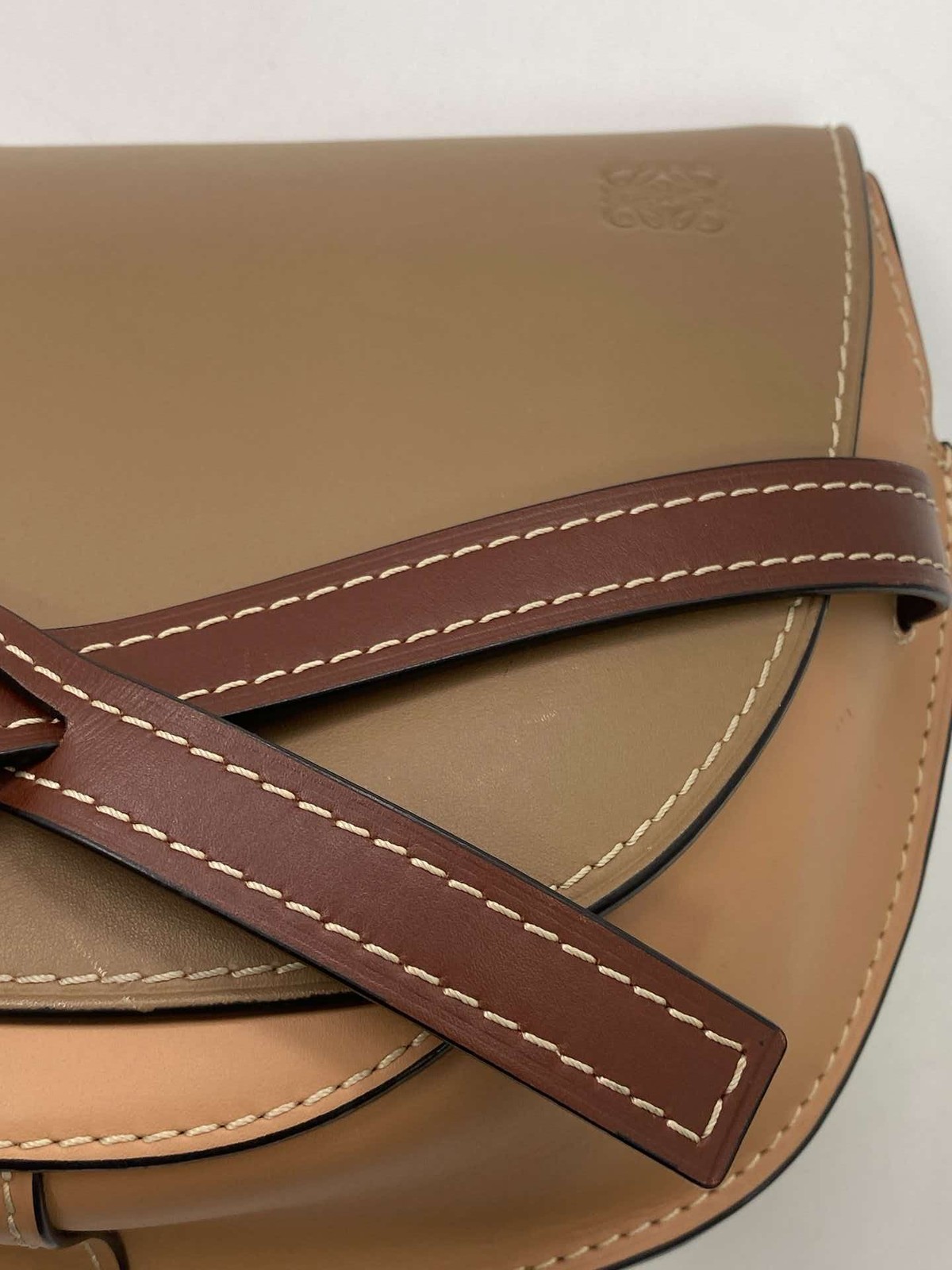 Loewe Gate Small Shoulder Bag Brown Leather