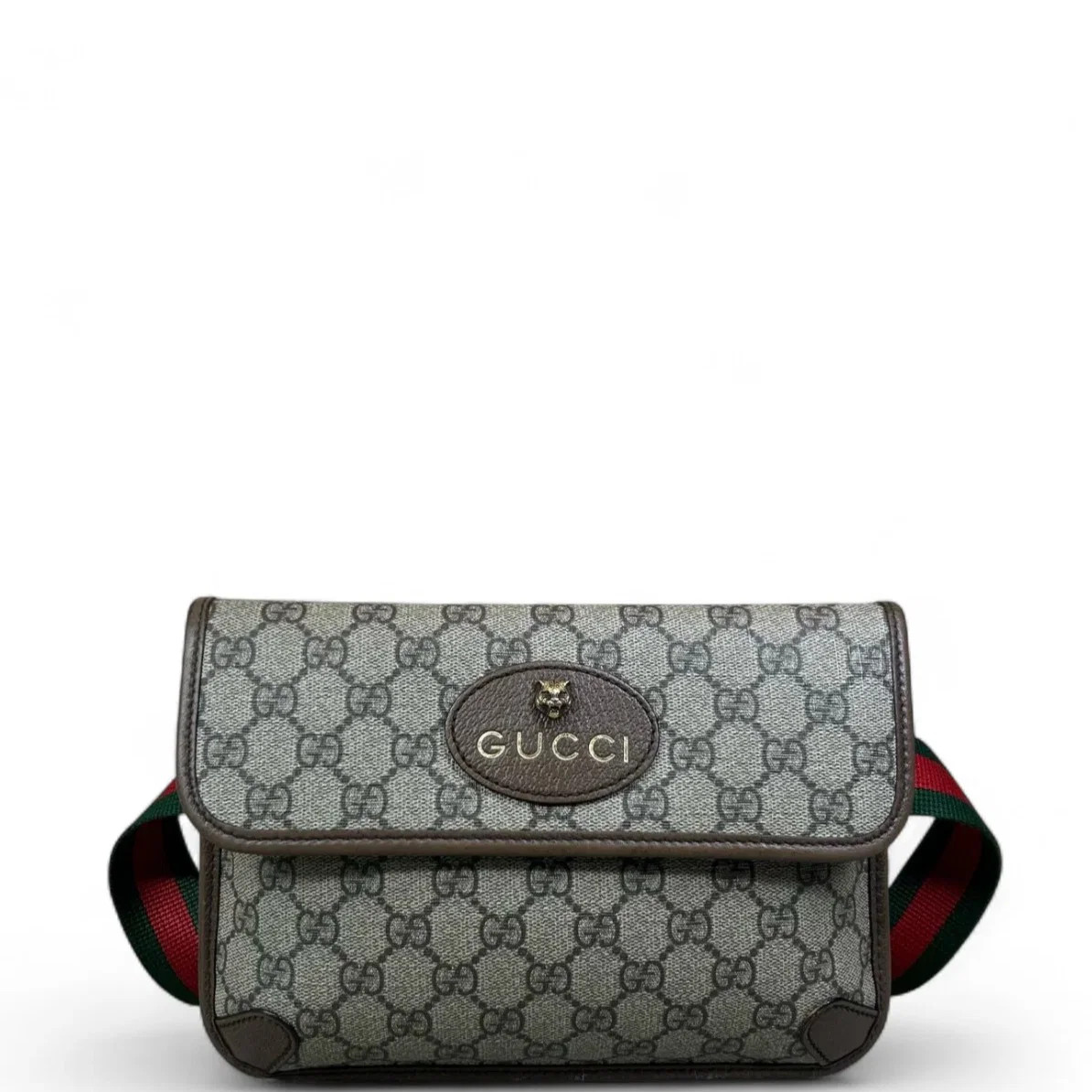 Gucci Neo Vintage Belt Bag Beige Brown Red Green Gg Monogram (dh071026f3r)