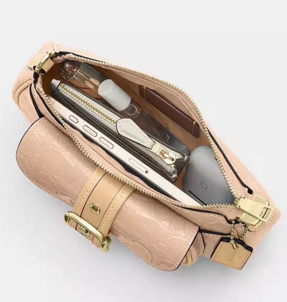 *SEALED* COACH Ashton Mini Shoulder Bag Signature Leather Gold/Faded Blush Pink
