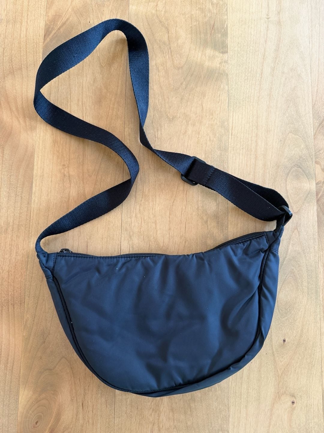 Port Authority Matte Recycled Nylon Half Moon Crossbody Bag in Black
