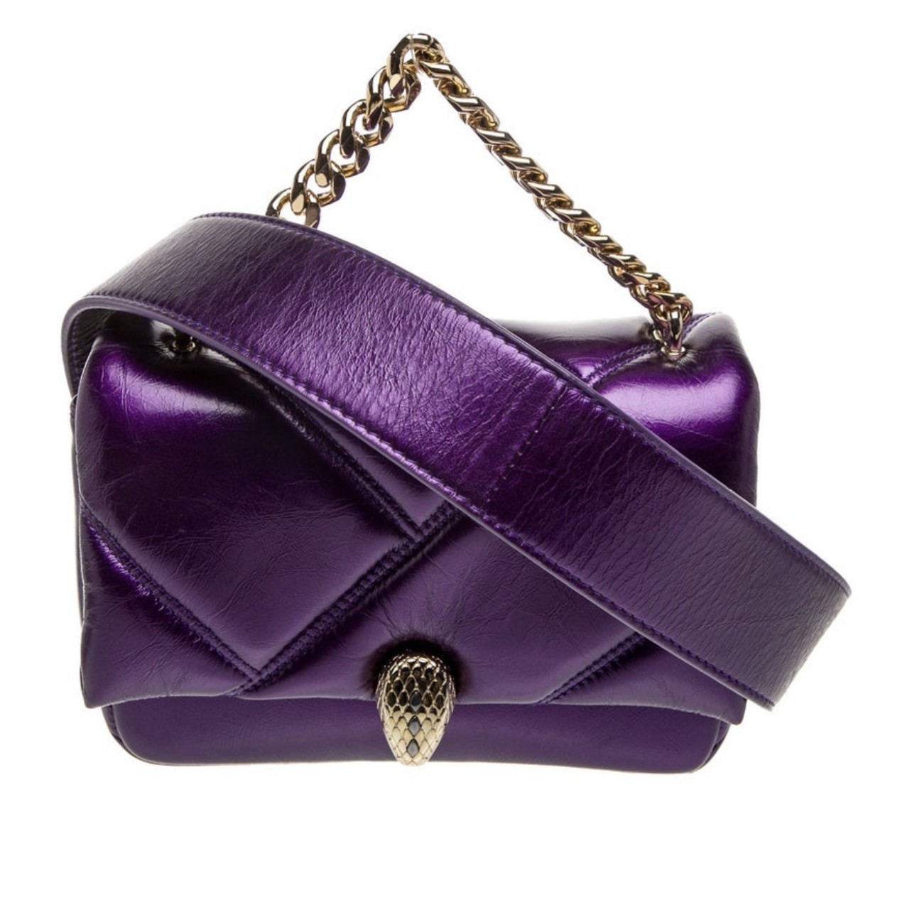 BVLGARI Serpenti Cabochon Mini Amethyst Purple Body Bag l
