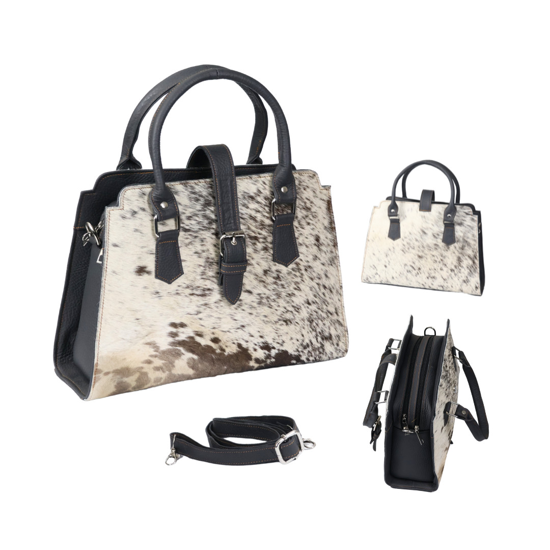 Ladies Cowhide Leather Hair on Shoulder Bag (Medium)