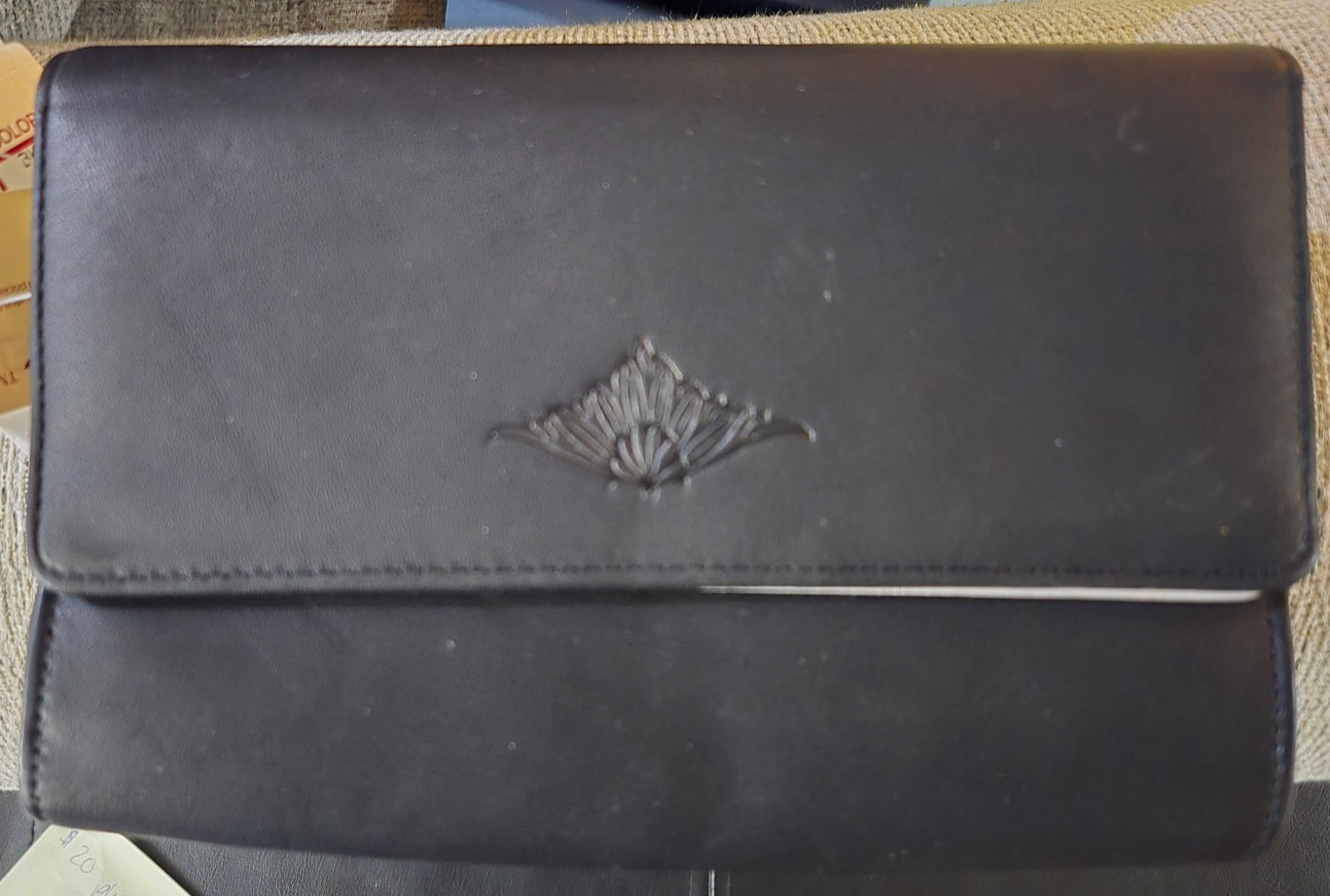 Buxton Style Sac Leather Carry-All Mini Bag Black NWT