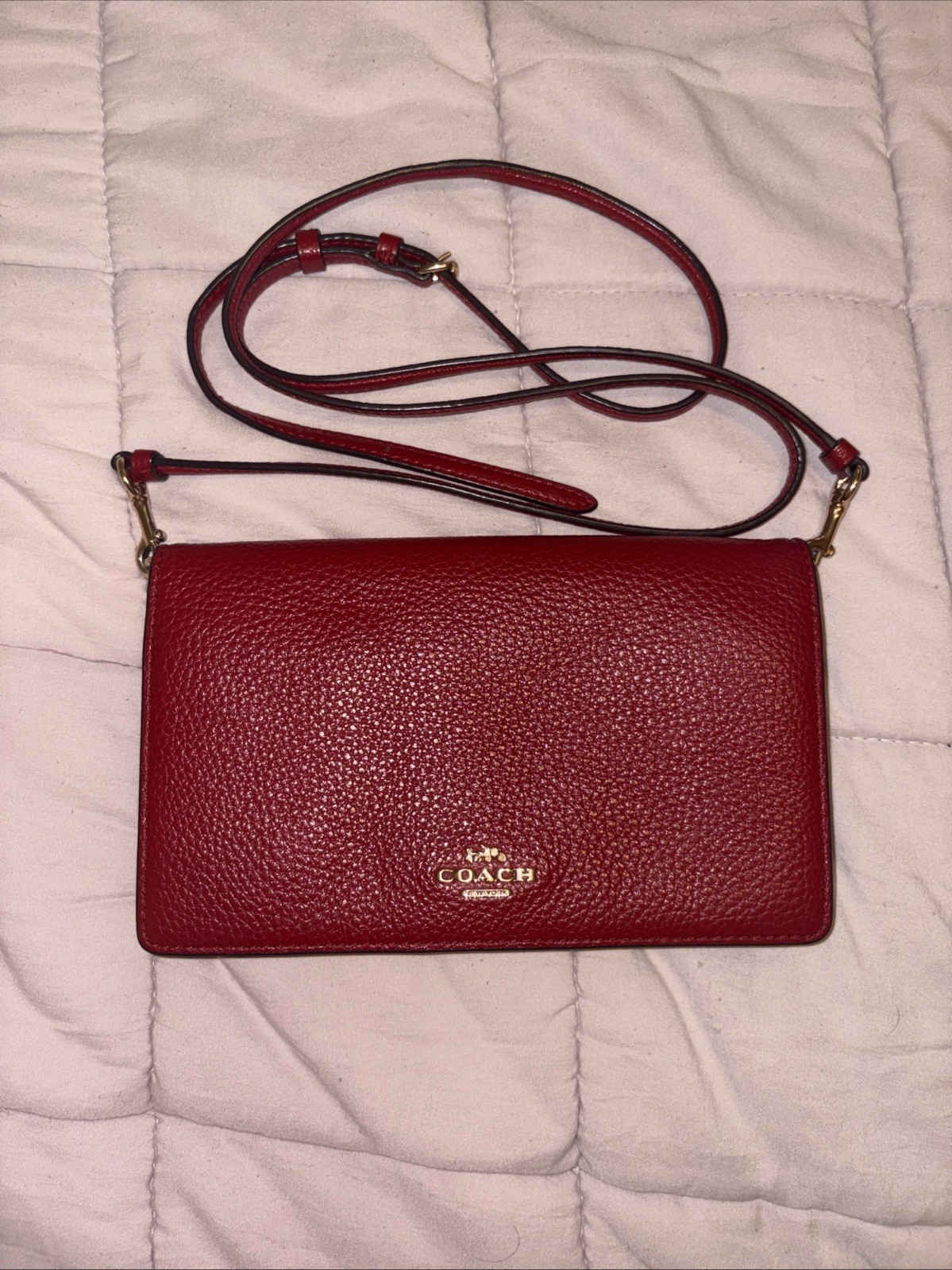 Red Coach Over The Shoulder Purse