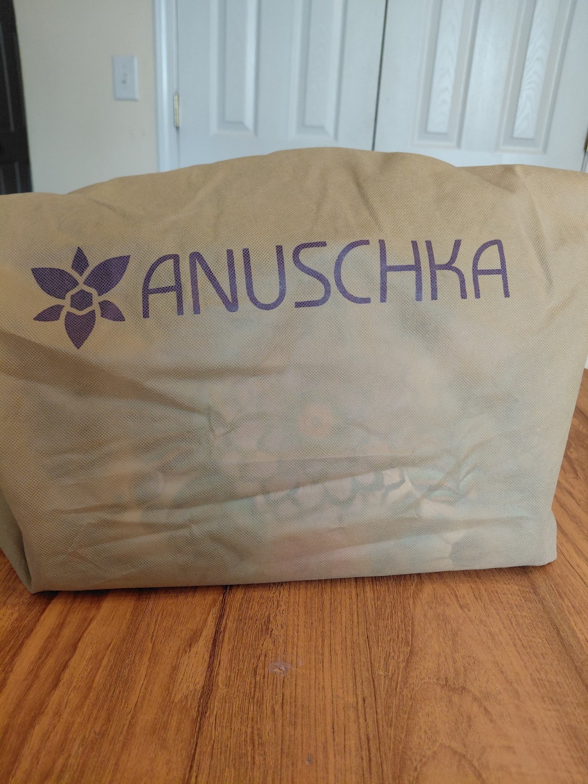 Anuschka Hand-Painted Multicolor Floral Satchel Zip Top Handle, Dust Bag