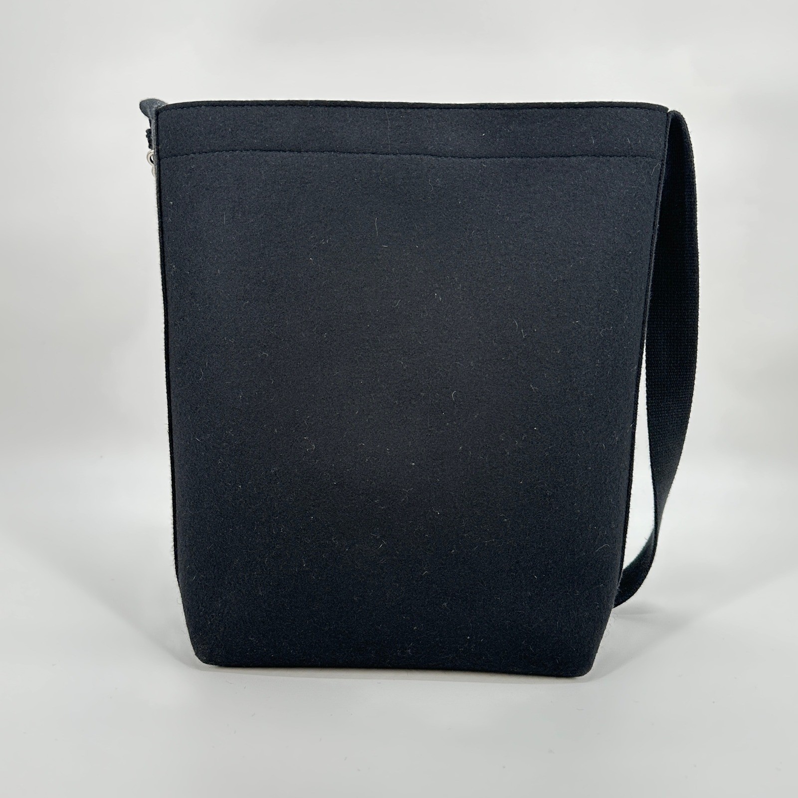 Graf Lantz Black Campus Merino Wool Felt Tote Crossbody Bag Minimalist
