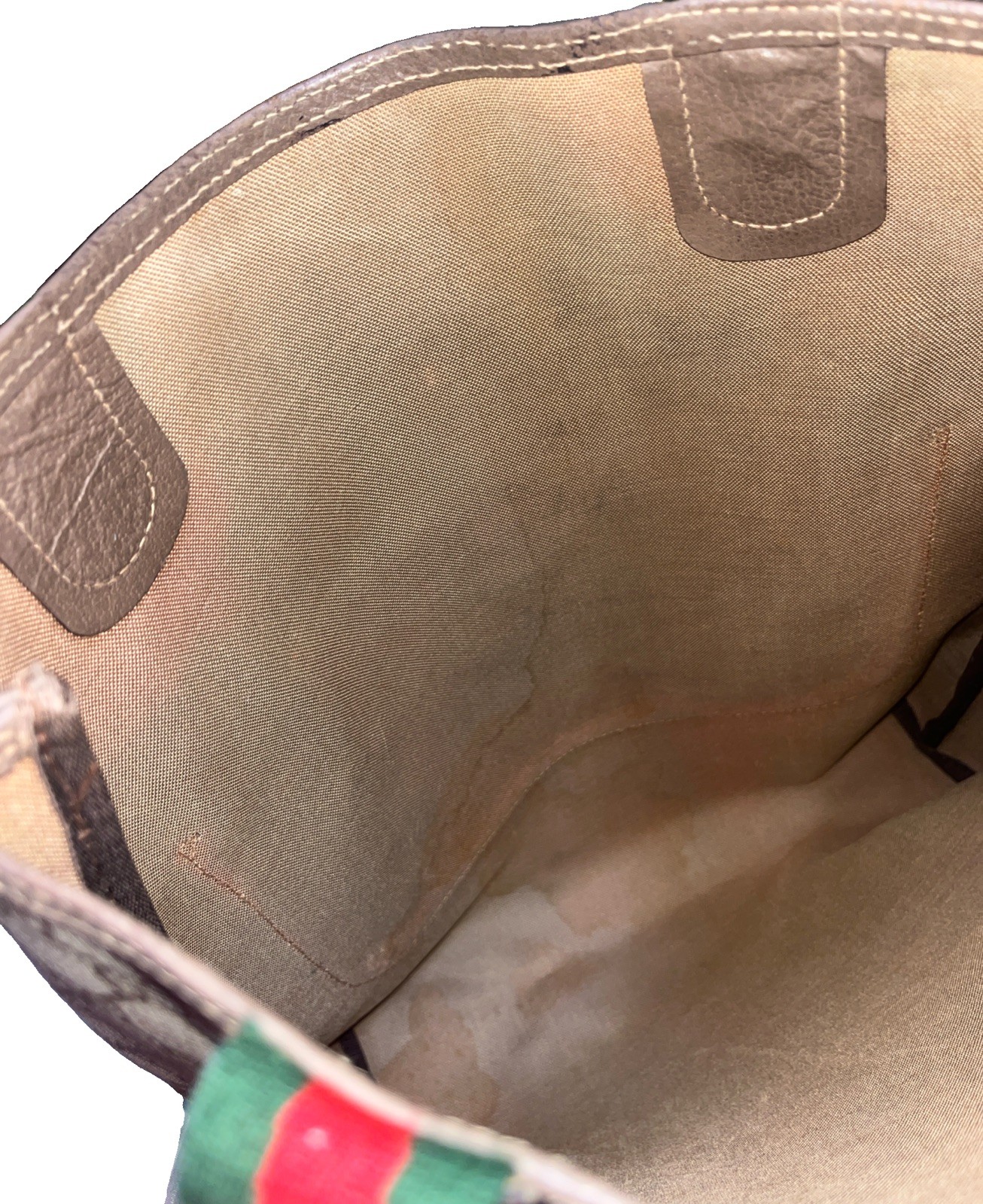 Vintage Gucci Sherry Line GG Canvas PVC Tote Bag Brown