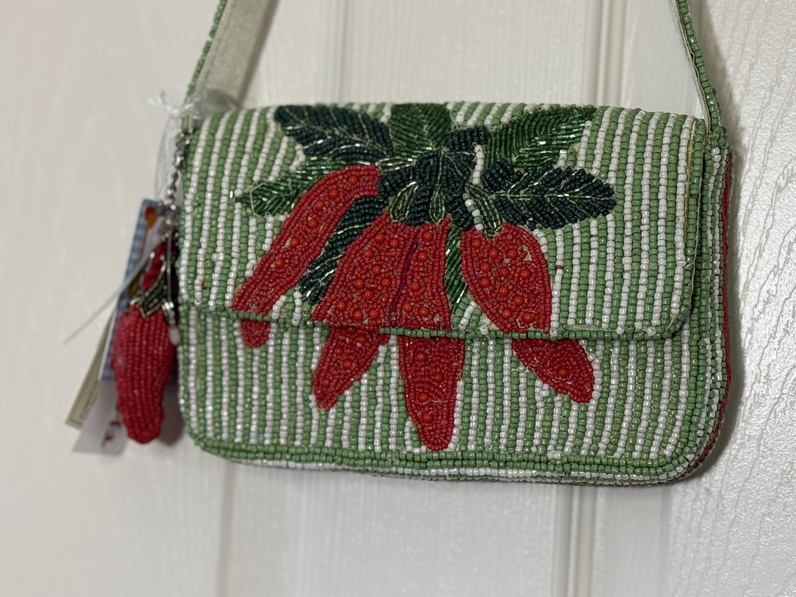 VIRAL Festival Red Chili Pepper Beaded Bag Summer Concert Spicy Shoulder Purse