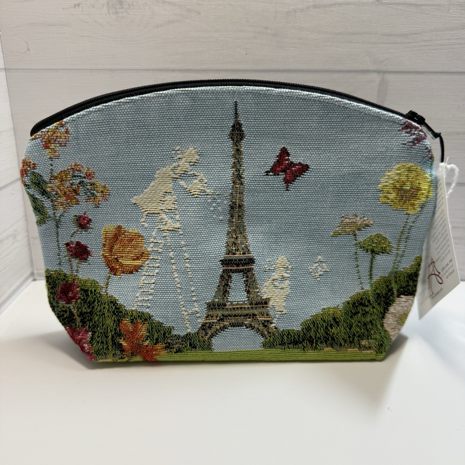 New TISSAGE~ART DE LYS~ PARIS THEME Pochette ZIPPERED BAG