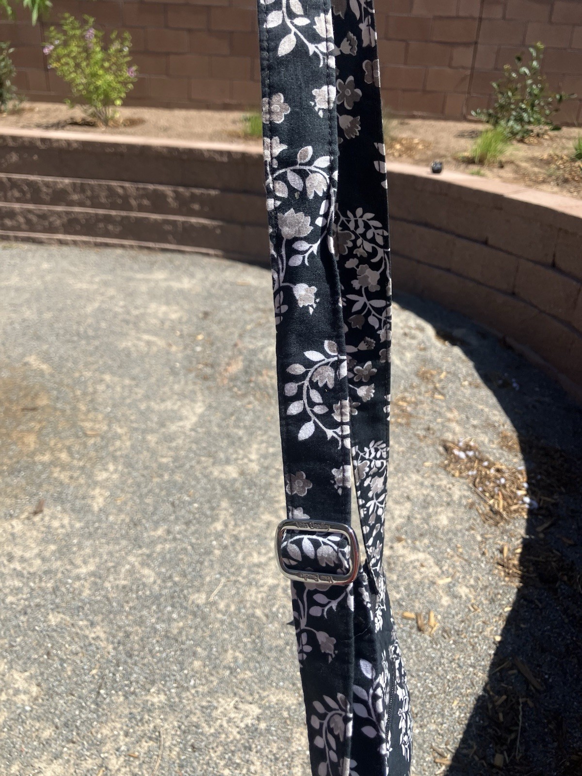 Vera Bradley Quilted Crossbody Bag Floral Black & White