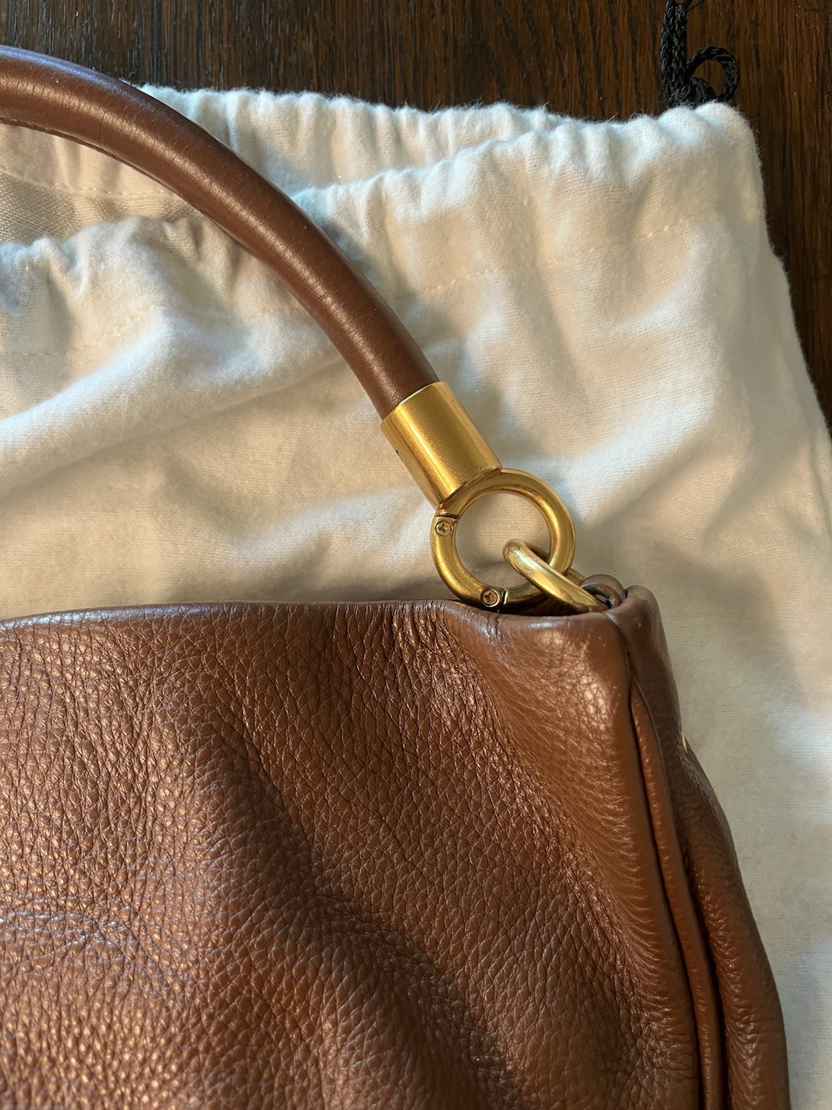 Marc by Marc Jacobs Brown Pebbled Hobo Bag Zip, Detachable Strap w/ Dust Bag