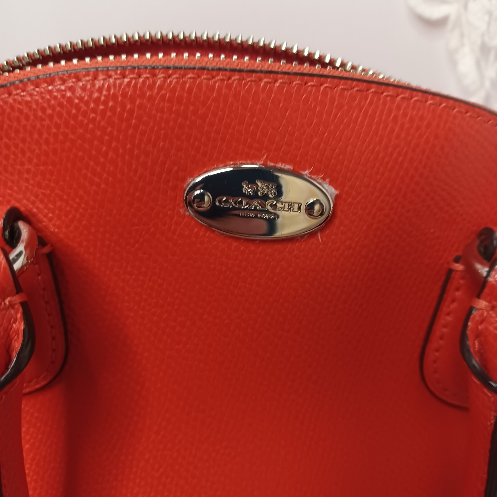 Vintage Coach Redish or Oange Mimi Satchel crossbody purse