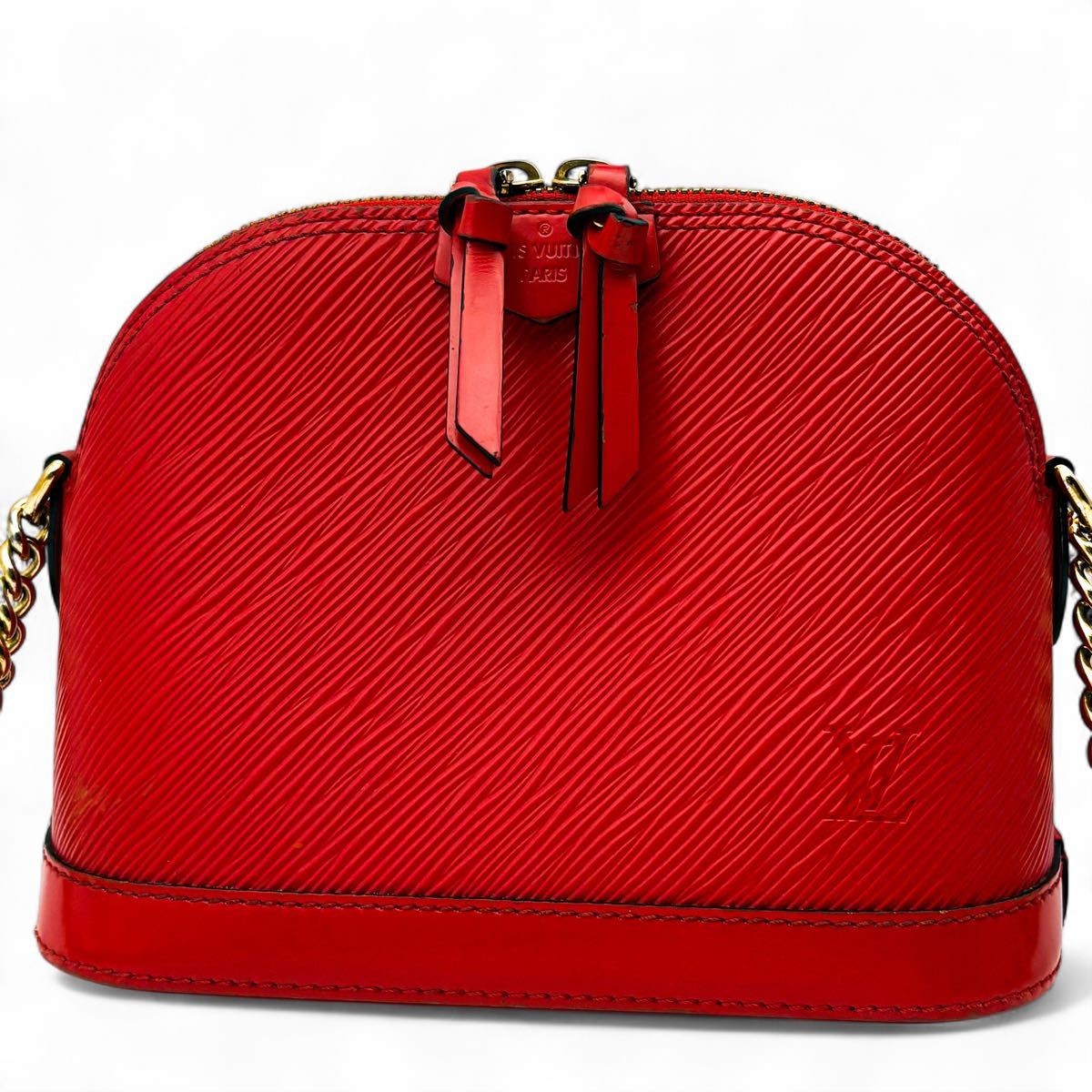 LOUIS VUITTON Bag: Alma Mini M51404 Red W21H16.5D10.5cm w/dust bag;