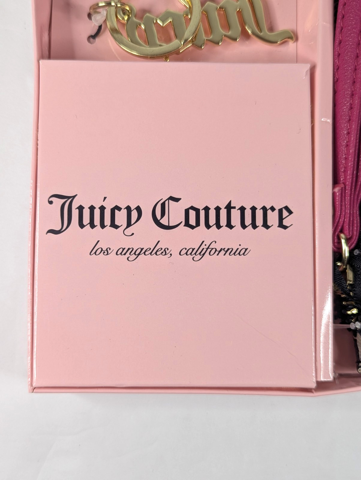 JUICY COUTURE 3 PC Gift Set: Wristlet Card Wallet Keychain New In Box